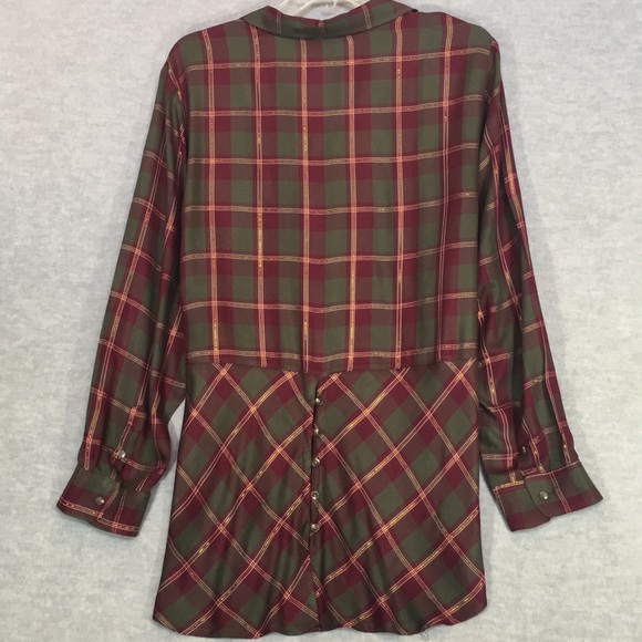 CATO Holiday Christmas Celebration Gold Metallic Thread Peplum Extra Long Line - Picture 2 of 16